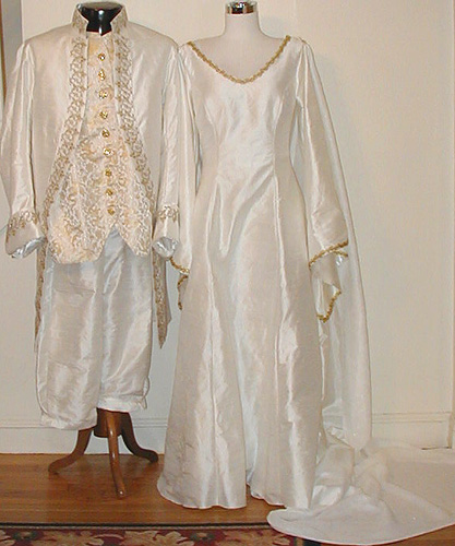 Silk Wedding Set includes Silk Lestat Frock Coat Medium trim White Shirt 